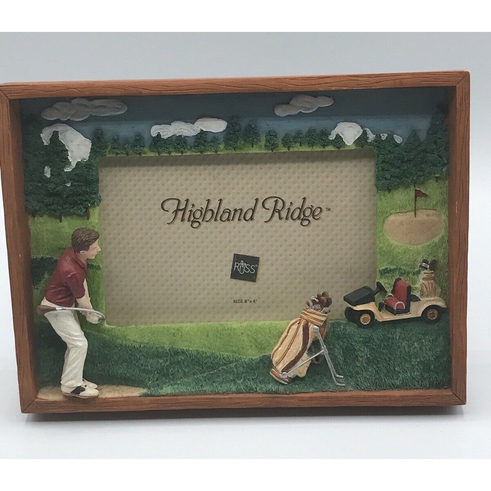 RUSS Highland Ridge 3D Golf Photo Frame‎ Shadowbox - Holds 6x4 EUC